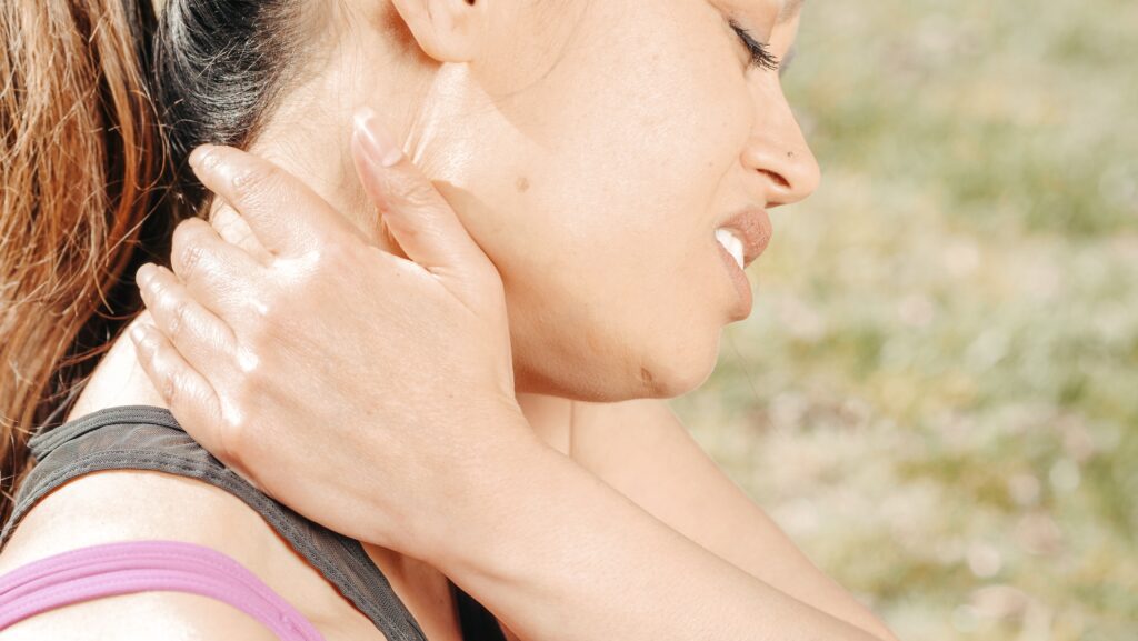 woman with neck pain